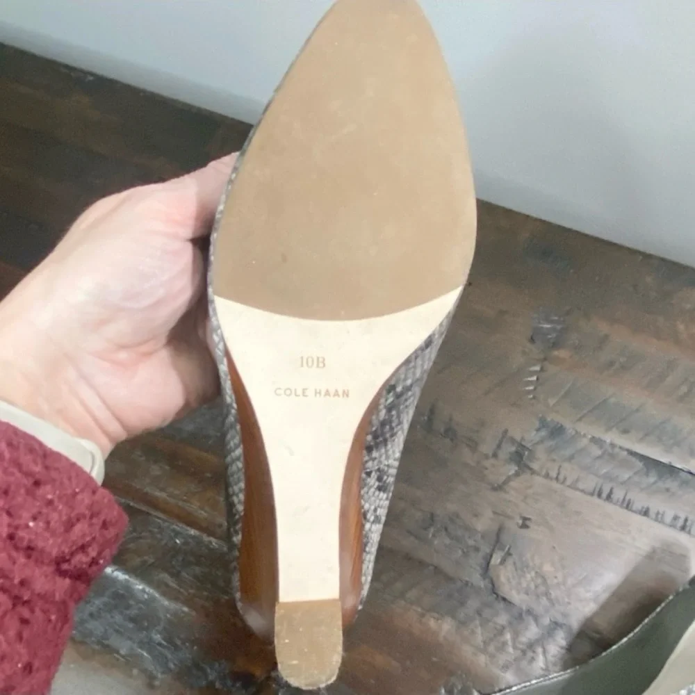 Cole Haan Grand OS Snakeskin Wedge Shoe Heel Size 10